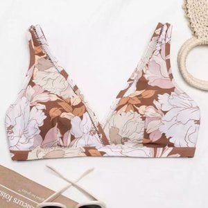 Kari Floral Plus Size Bikini Top